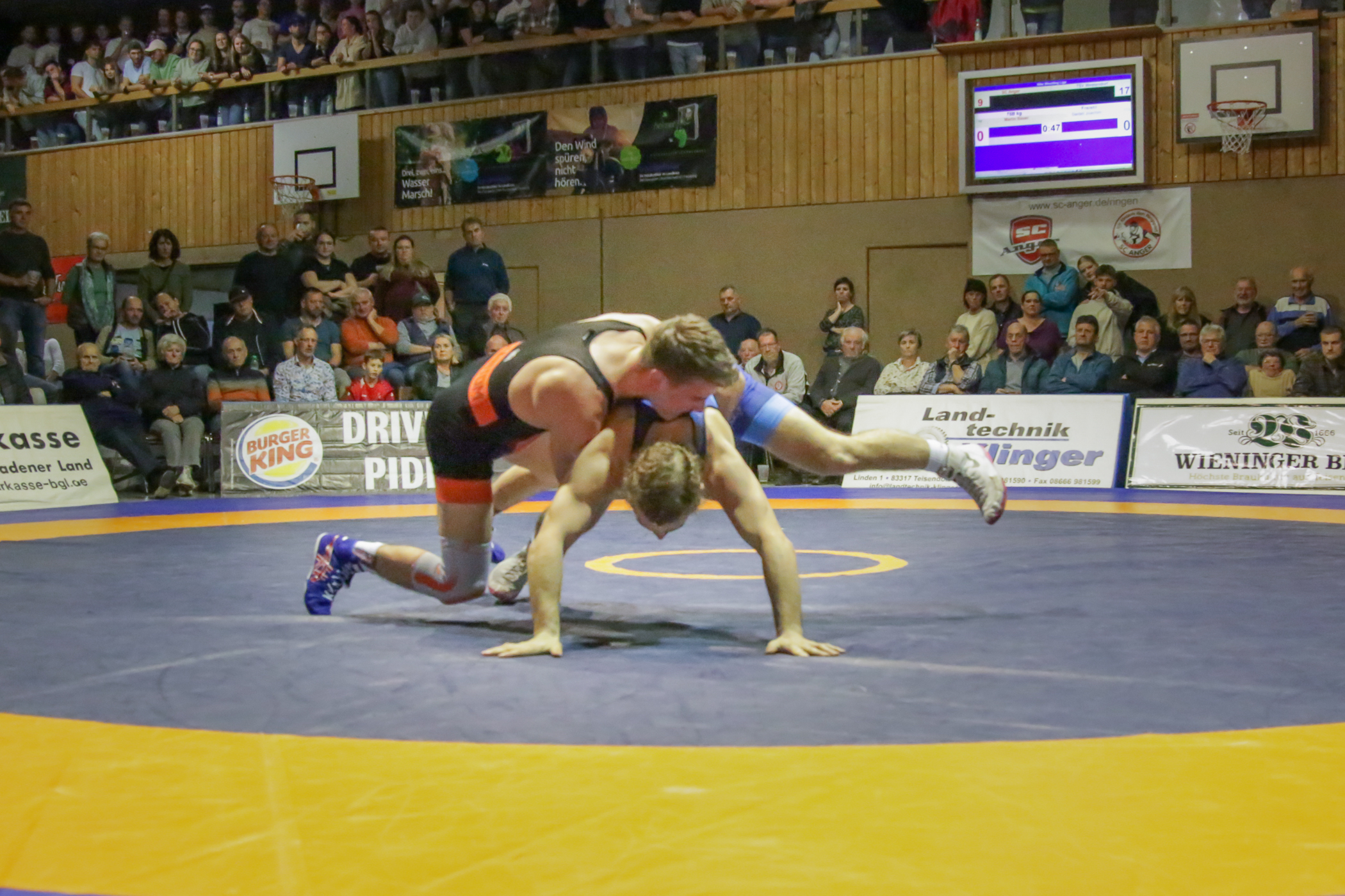 Für Martin Bauer, hier im Heimkampf gegen Westendorf, geht es zusammen mit seinen Mannschaftskollegen am Samstag nach Burgebrach ((C) Andreas Holthaus).